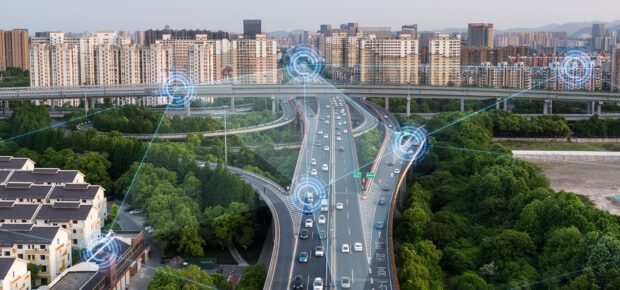 smart transportation with Motorway intersection