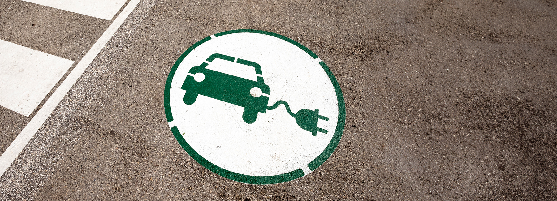 symbol indicating a place to charge an electric car with energy in Catalonia Spain