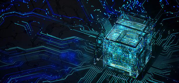 Data Flow And Digital Technology. Concept for concepts of innovation, AI, cloud technology, data technology, the data-verse, big data, data science, business intelligence, data lakes and cybersecurity
