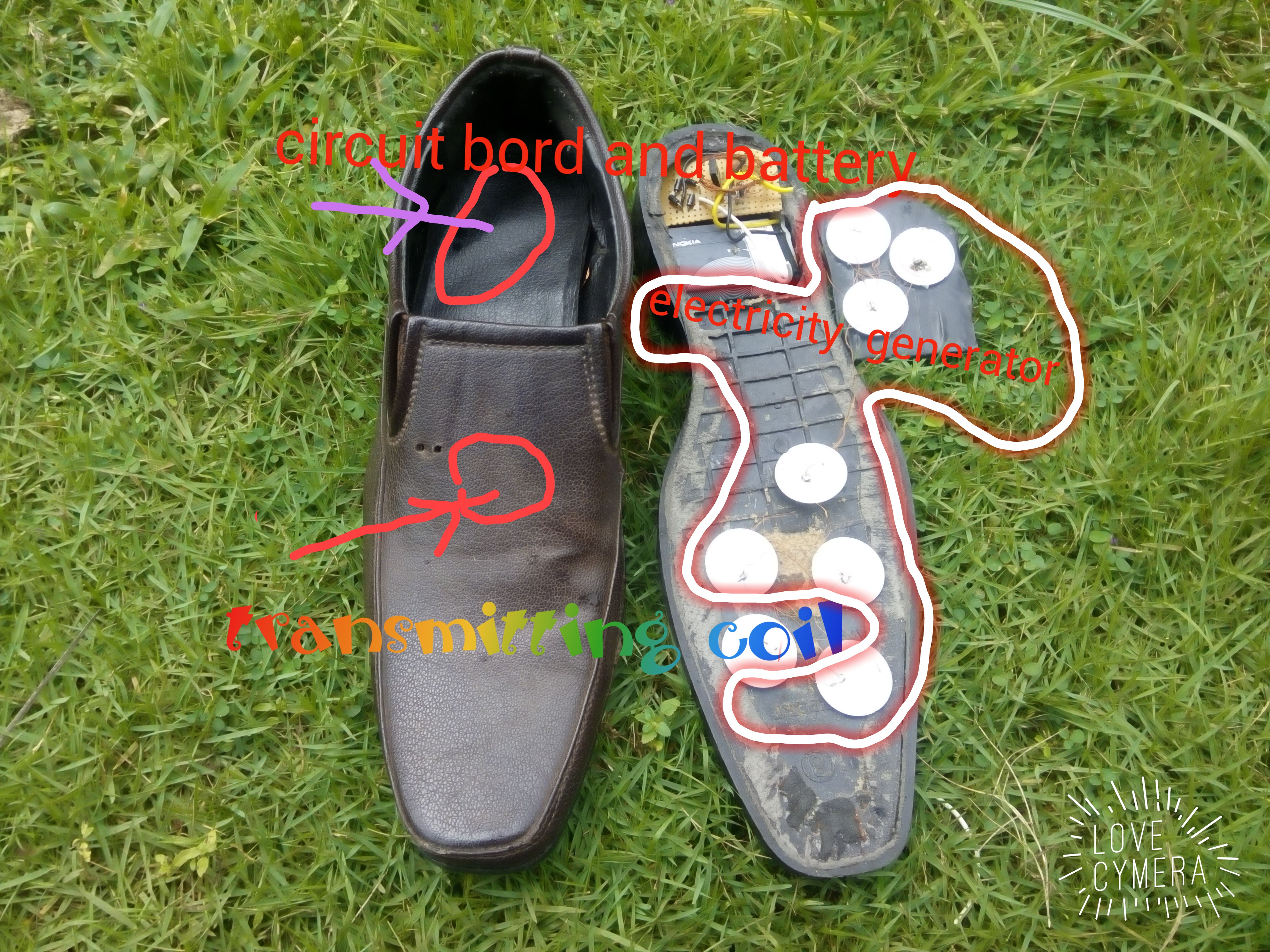 SMART SHOE (electricity generating shoe 